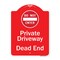 Signmission Private Driveway Dead End W/ Do Not Enter Heavy-Gauge Aluminum Sign, 24" H, RW-1824-9925 A-DES-RW-1824-9925 - alternate 1